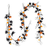 180CM BLACK MAPLE LEAF PUMPKIN GARLAND DECOR_CWMM9883