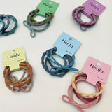 4 PIECES OF CANDY COLORED SIMPLE HAIR TIES_CWAHA1130