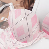 Women Fashion Pink Gathered Bra_Cwmu0154