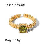 Zircon Inlay Rings Adjustable Titani Steel Rings_Cwaje1238