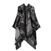 CAPE DARK DOUBLE SIDED WARM OUTER WEAR THICK SHAWL_CWASC2119