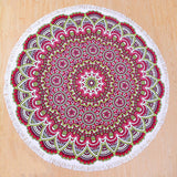 ROUND MICROFIBER TASSEL BEACH TOWEL BLANKET_CWMM7602