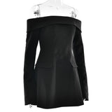 Strapless Backless Long-Sleeved A-Line Dress