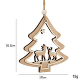 Wooden Hollow Reindeer Tree Hanging Decoration_Cwmm9753