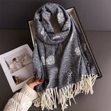 Elegant Camellia Cashmere Feel Tassel Scarf Wrap_Cwasc03244