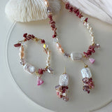 BAROQUE PEARL NICHE DESIGN NECKLACE BRACELET SET_CWAJE1704