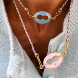 COLORFUL DOPAMINE LOVE LIPS PENDANT NECKLACE_CWMM5300