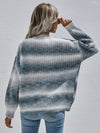 Pullover Striped Crew Neck Loose Rainbow Sweater
