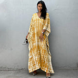 Tie-Dye Caftan Beach Cover-Up Loose Resort Robe_Cwmm6139