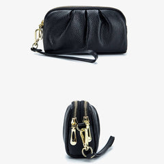 Toplayer Cowhide Double Layer Zipper Leather Wallet_Cwab3705