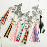 BOHO WESTERN BULL HEAD KEYCHAIN WITH VINTAGE CHARM_CWAB5085