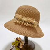 SUMMER ICE LINEN SUN PROTECTION STRAW HAT_CWAH3496