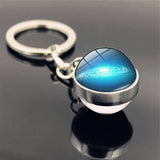 DOUBLE SIDED GLASS BALL KEYCHAIN PENDANT JEWELRY_CWMM0492