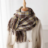 ELEGANT PLAID TASSEL SCARF FOR FALL WINTER_CWASC2768