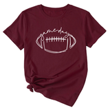 Wome Casual Tee With Fun Football Print_Cwdsd8368