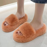 Wear Thick Bottom Of Plush Slippers Outside