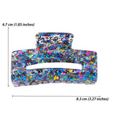 Acrylic Square Sequin Hollow Hair Claw_Cwaha07291