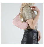 Solid-Color Simple Heart-Shaped Underarm Bag
