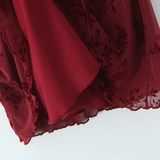 NEW WOMEN S FLORAL VELVET TIE SHORT SLEEVE DRESS_CWDMD5815