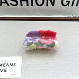 Vintage Two-Flower Acetate Clip Elegant Style