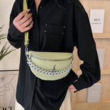 BELT BAG CROSSBODY BAG SUMMER WITH CHUNKY CHAIN_CWAB2067