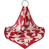 FLORAL SATIN SCARF FOR COMMUTING SUN PROTECTION_CWASC1163