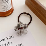 6PCS SET ACRYLIC BEAR FLOWER BOW HAIR TIES_CWAHA0337