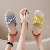 SUMMER BEACH SHOES PEARL CHAIN SANDALS_CWSHS0672