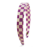COLORFUL CHECKERED WIDE BRIMMED HEADBAND HAIRPIN_CWAHA4361
