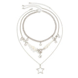 BEADED NECKLACE WITH STAR SHAPED PENDANT TASSELS_CWAJE1158