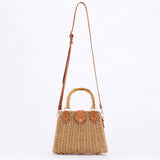 STRAW BEACH BAG WITH BAMBOO HANDLE FOR WOMEN_CWAB4694