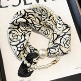 Ivory Pearl Magnetic Skinny Neck Scarf_Cwasc03933