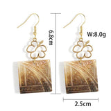 FASHION SQUARE CARVED NATURAL BLACK SHELL EARRINGS_CWMM4362