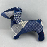 HANDCRAFTED INDIGO PATCHWORK FABRIC ANIMAL DOLL_CWMM6041