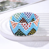 ETHNIC RICE BEAD WOVEN COLORFUL WIDE BRACELET_CWMM3528