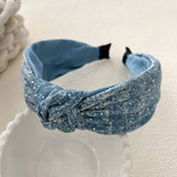DENIM STARRY PUFF HEADBAND WITH VOLUME SPONGE_CWAHA2832