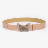 BUTTERFLY RHINESTONE BUCKLE LADIES SIMPLE BELT_CWABE0613