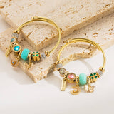 Trendy Moon Butterfly Stainless Steel Bracelet_Cwmm8593