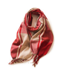 PLAID WINTER SCARF SOFT THICK FRINGE SHAWL 2025_CWASC0168