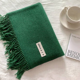 COLORBLOCK TASSEL SCARF THICK WRAP FOR STUDENTS_CWASC2281