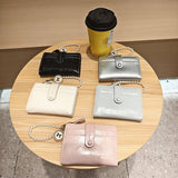 Unique Vintage Pearl 2-Fold Wallet With Zipper_Cwab06249