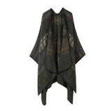 FLORAL CAPE FAUX CASHMERE WARM SCARF SHAWL_CWASC2243