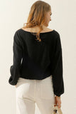 Women V Neck Loose Long Sleeve Blouse_Cwttl1430