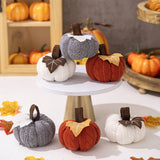 Cwmm10342_Knitted Orange Pumpkin Thanksgiving Decoration