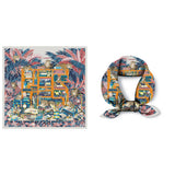 GREEN SILK SCARF VERSATILE NECK TIE HAIR ACCES_CWASC0659