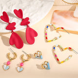 Womens Stylish Geometric Heart-Shaped Earrings