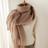 MOHAIR TASSEL SCARF FOR WINTER UNISEX LONG SHAWL_CWASC0965