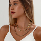SNAKE BONE TWISTED TOOTH THREE LAYER NECKLACE_CWMM3693