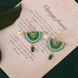 GEOMETRIC DESIGN VINTAGE BRAIDED ETHNIC EARRINGS_CWAJE3988