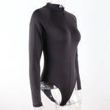 Solid-Color Round-Neck Semi-Cardigan Jumpsuit